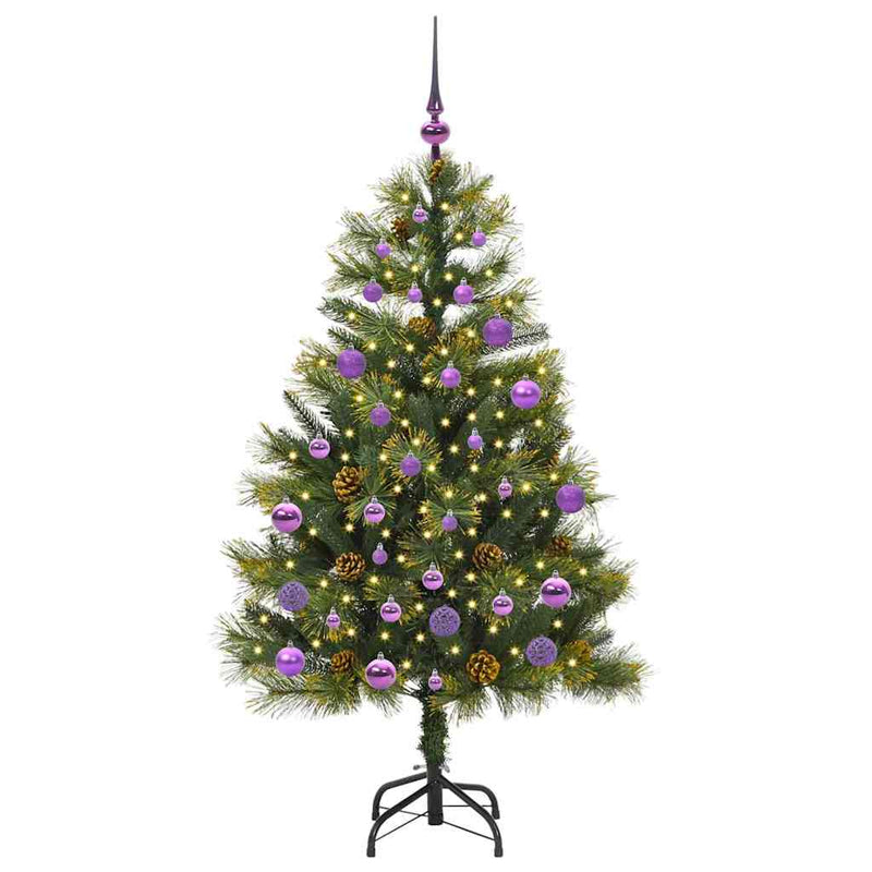Afbeelding laden in galerijviewer, Vidaxl kunstmatige scharnier kerstboom met cones groen 150 cm
