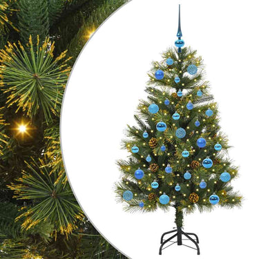 Vidaxl kunstmatige scharnier kerstboom met cones groen 150 cm