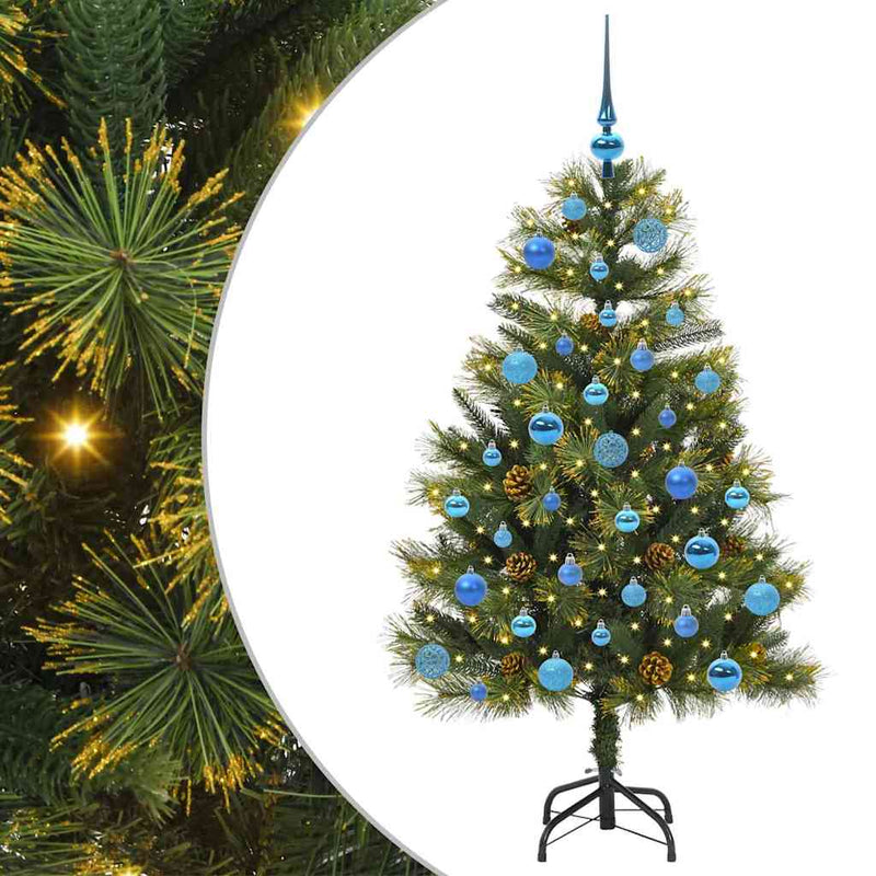 Afbeelding laden in galerijviewer, Vidaxl kunstmatige scharnier kerstboom met cones groen 150 cm
