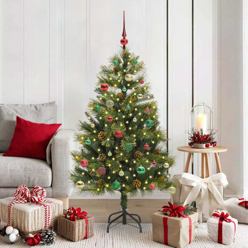 Afbeelding laden in galerijviewer, Vidaxl kunstmatige scharnier kerstboom met cones groen 150 cm
