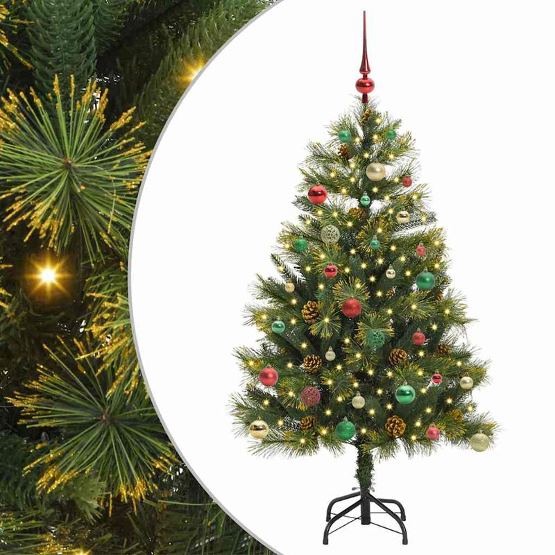 Afbeelding laden in galerijviewer, Vidaxl kunstmatige scharnier kerstboom met cones groen 150 cm
