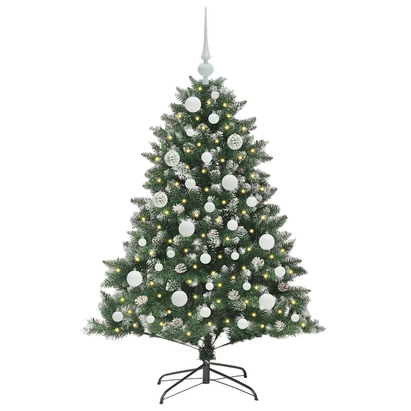 Afbeelding laden in galerijviewer, Vidaxl kunstkerstboom met 150 led groen 120 cm pvc en plastic en staal
