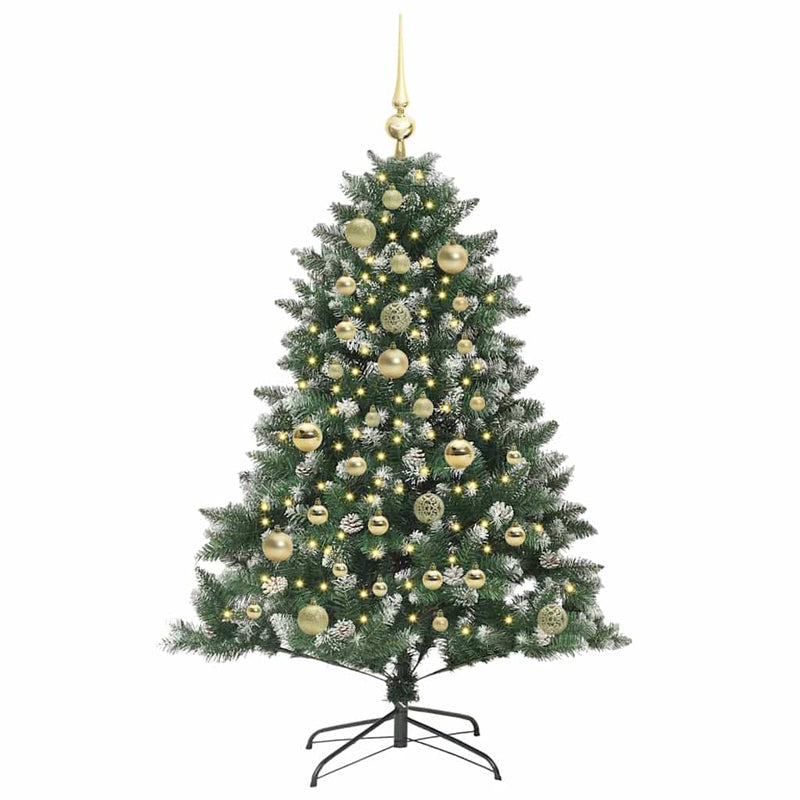 Afbeelding laden in galerijviewer, Vidaxl kunstkerstboom met 150 led groen 120 cm pvc en plastic en staal
