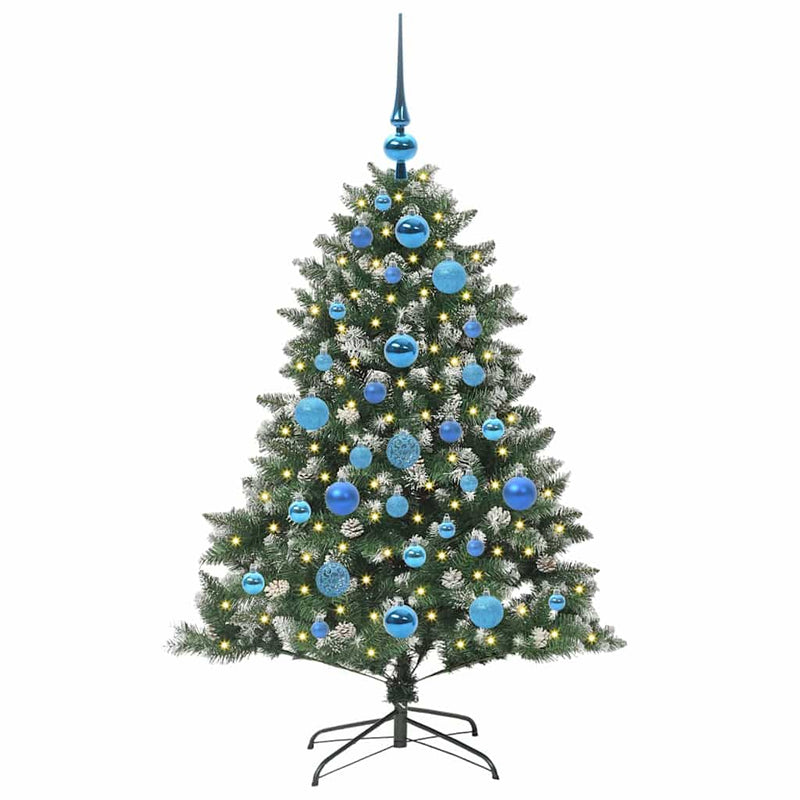 Afbeelding laden in galerijviewer, Vidaxl kunstkerstboom met 150 led groen 120 cm pvc en plastic en staal
