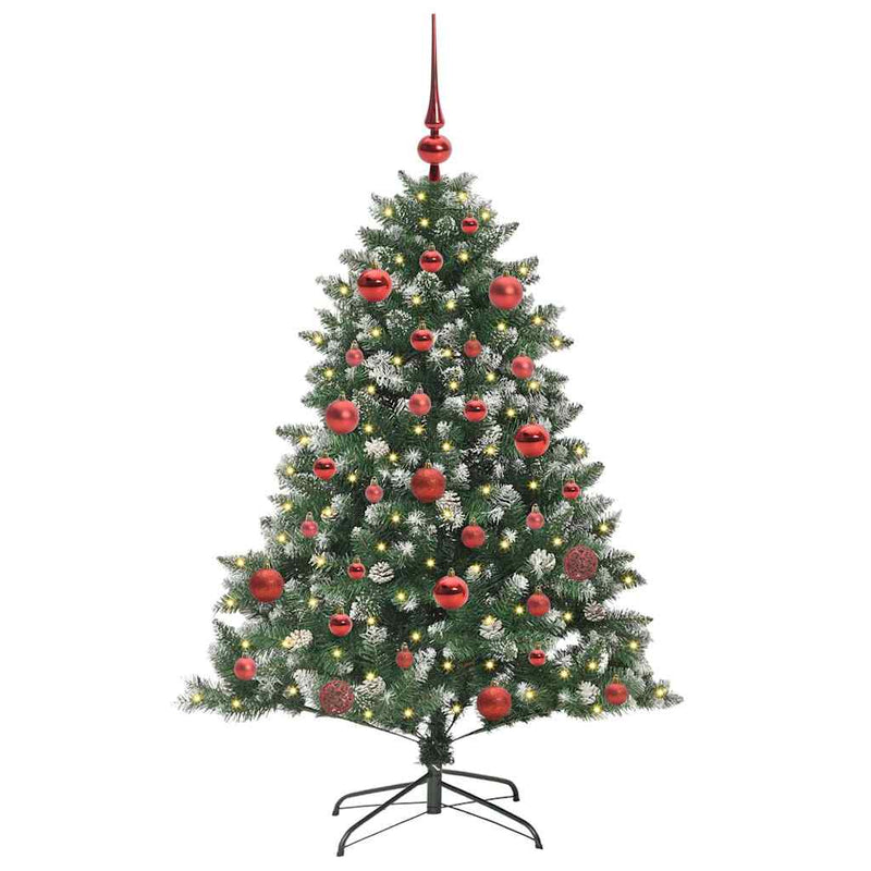 Afbeelding laden in galerijviewer, Vidaxl kunstkerstboom met 150 led groen 150 cm pvc en plastic en staal
