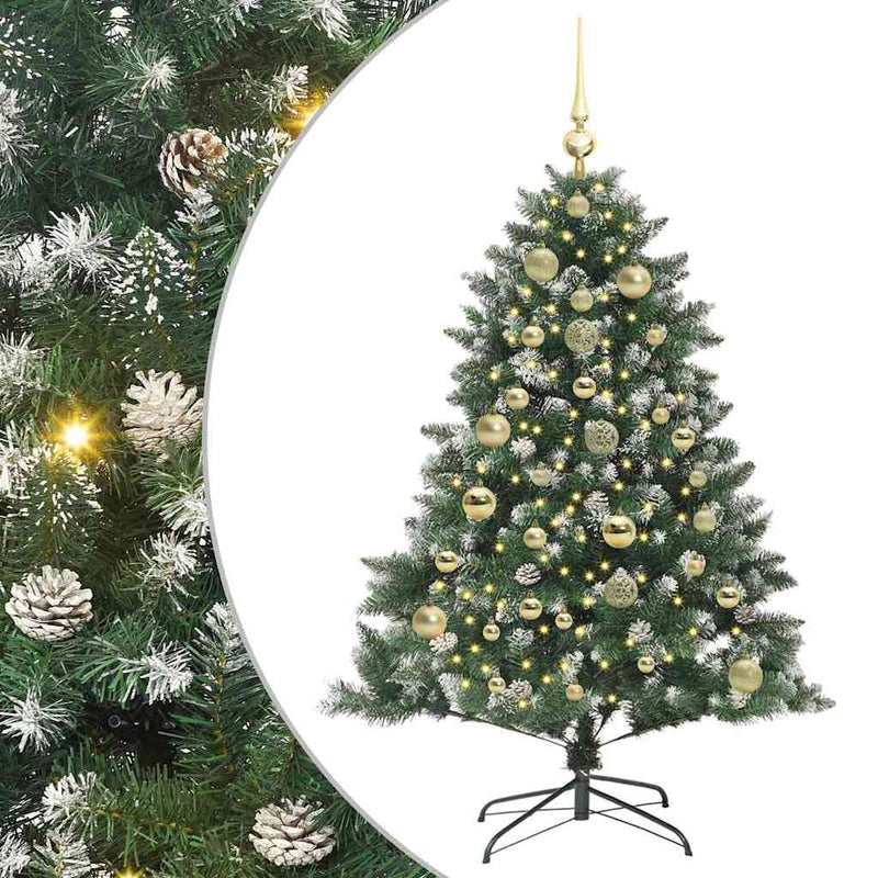 Afbeelding laden in galerijviewer, Vidaxl kunstkerstboom met 150 led groen 150 cm pvc en plastic en staal

