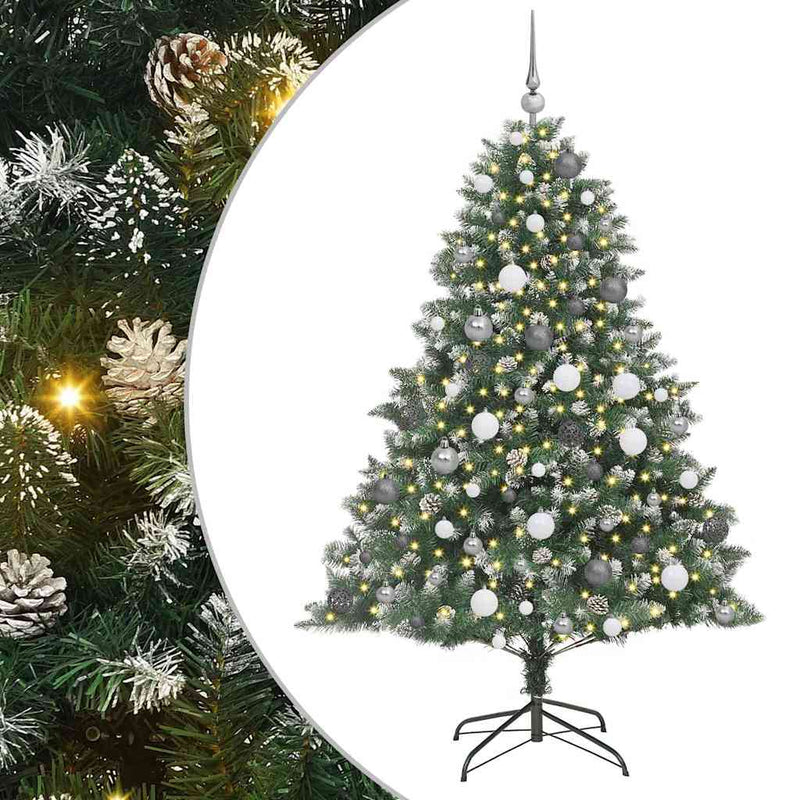 ギャラリービューアに画像をロードする, Vidaxl kunstkerstboom met 300 led groen 180 cm pvc en plastic en staal
