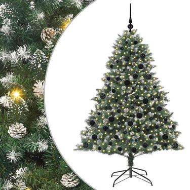 Vidaxl kunstkerstboom met 300 led groen 180 cm pvc en plastic en staal