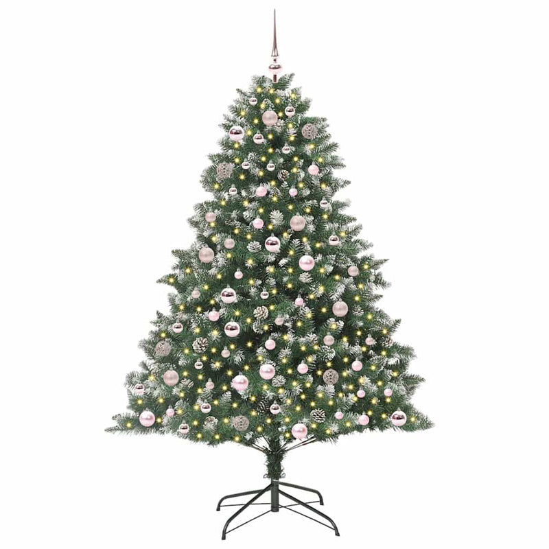 Afbeelding laden in galerijviewer, Vidaxl kunstkerstboom met 300 led groen 180 cm pvc en plastic en staal
