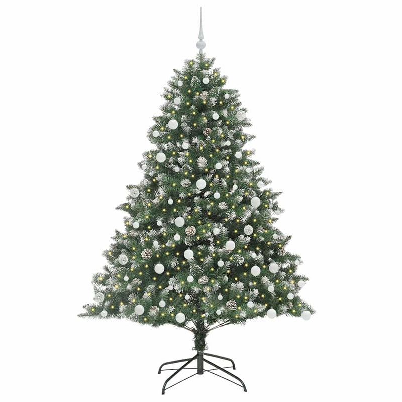 Afbeelding laden in galerijviewer, Vidaxl kunstkerstboom met 300 led groen 180 cm pvc en plastic en staal
