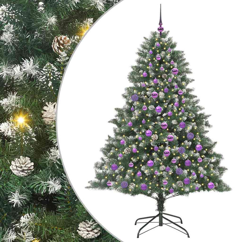 Afbeelding laden in galerijviewer, Vidaxl kunstkerstboom met 300 led groen 180 cm pvc en plastic en staal
