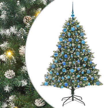 Vidaxl kunstkerstboom met 300 led groen 180 cm pvc en plastic en staal