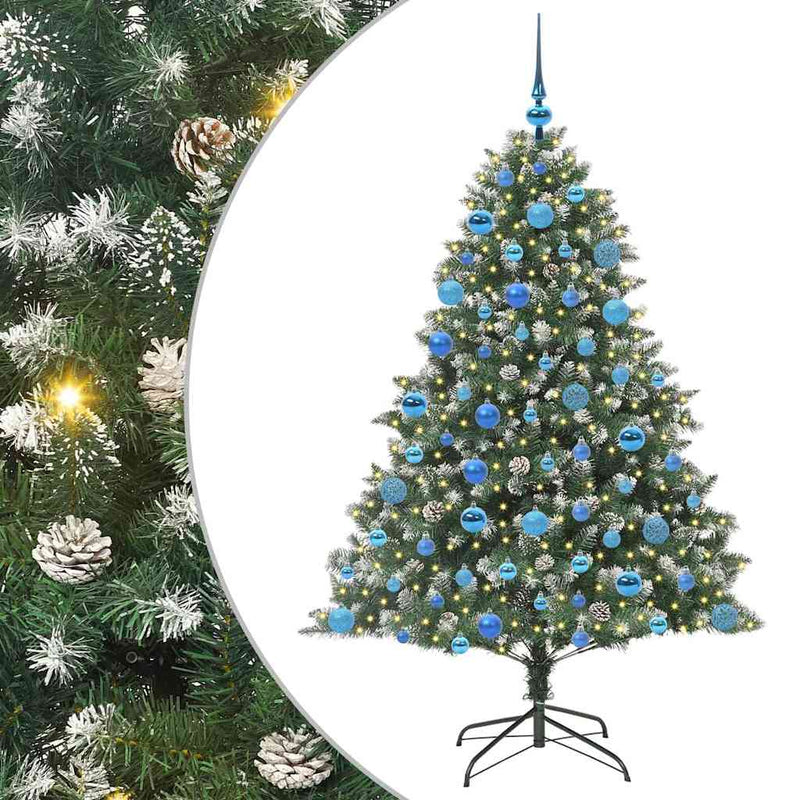 Afbeelding laden in galerijviewer, Vidaxl kunstkerstboom met 300 led groen 180 cm pvc en plastic en staal
