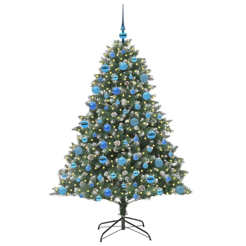 Afbeelding laden in galerijviewer, Vidaxl kunstkerstboom met 300 led groen 180 cm pvc en plastic en staal
