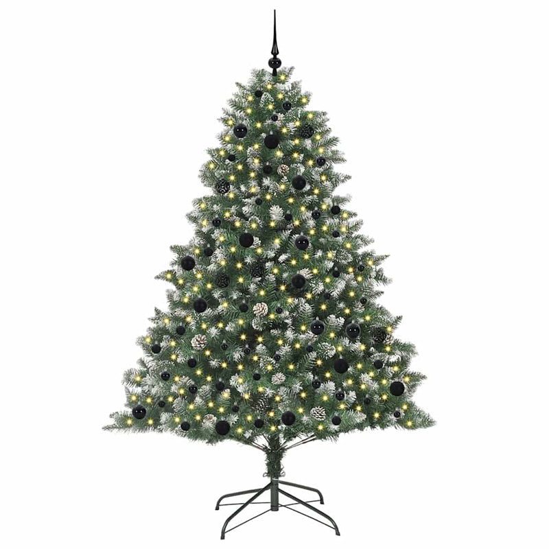 Afbeelding laden in galerijviewer, Vidaxl kunstkerstboom met 300 led groen 210 cm pvc en plastic en staal
