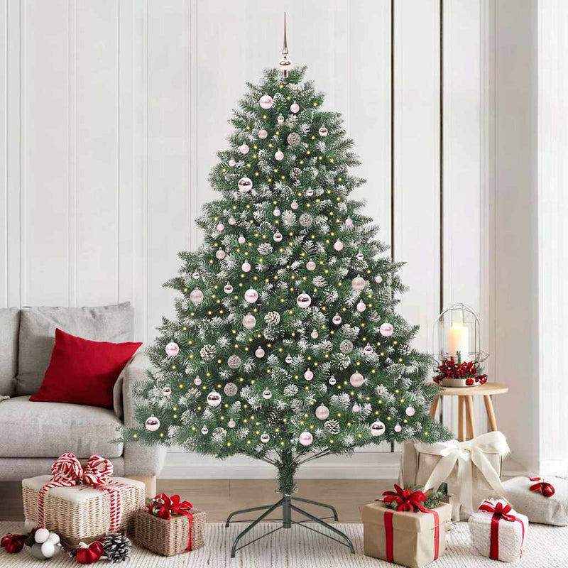 Afbeelding laden in galerijviewer, Vidaxl kunstkerstboom met 300 led groen 210 cm pvc en plastic en staal
