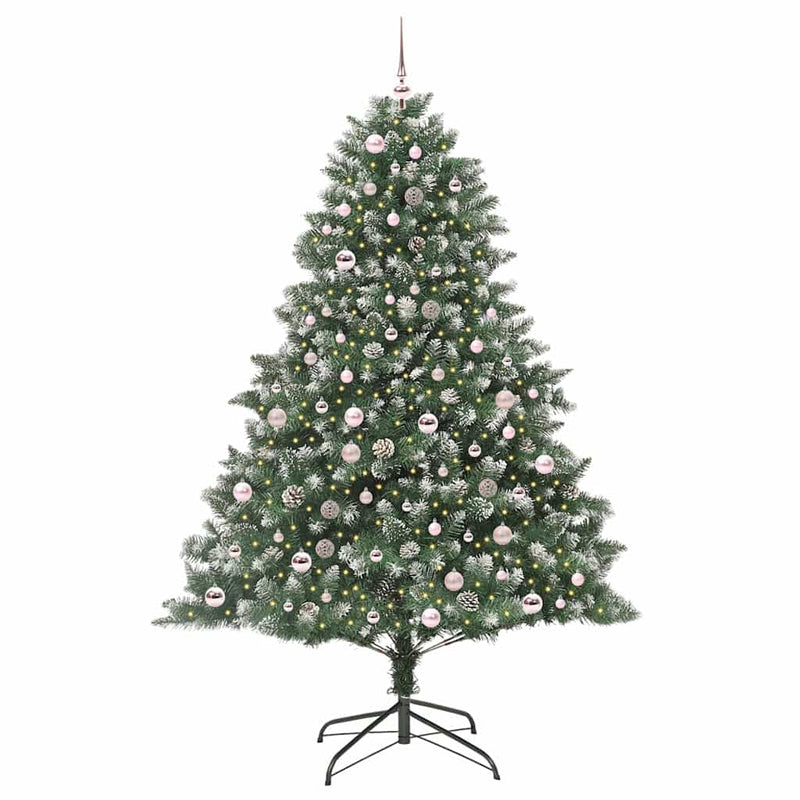 Afbeelding laden in galerijviewer, Vidaxl kunstkerstboom met 300 led groen 210 cm pvc en plastic en staal
