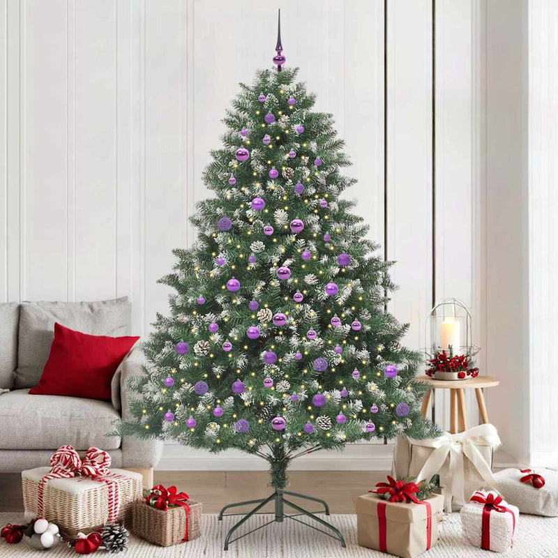 Afbeelding laden in galerijviewer, Vidaxl kunstkerstboom met 300 led groen 210 cm pvc en plastic en staal
