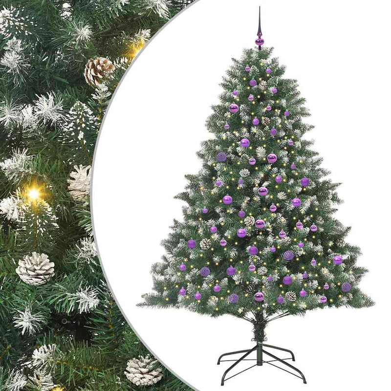 Afbeelding laden in galerijviewer, Vidaxl kunstkerstboom met 300 led groen 210 cm pvc en plastic en staal
