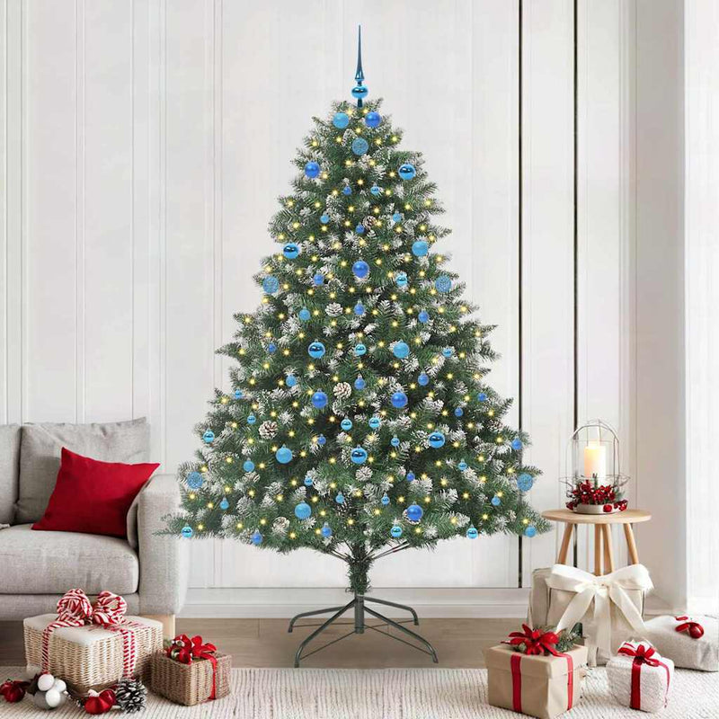 Afbeelding laden in galerijviewer, Vidaxl kunstkerstboom met 300 led groen 210 cm pvc en plastic en staal
