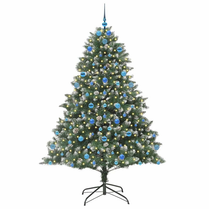 Afbeelding laden in galerijviewer, Vidaxl kunstkerstboom met 300 led groen 210 cm pvc en plastic en staal
