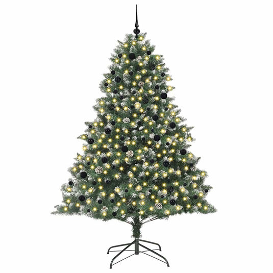 Vidaxl kunstkerstboom met 300 led groen 240 cm pvc en plastic en staal