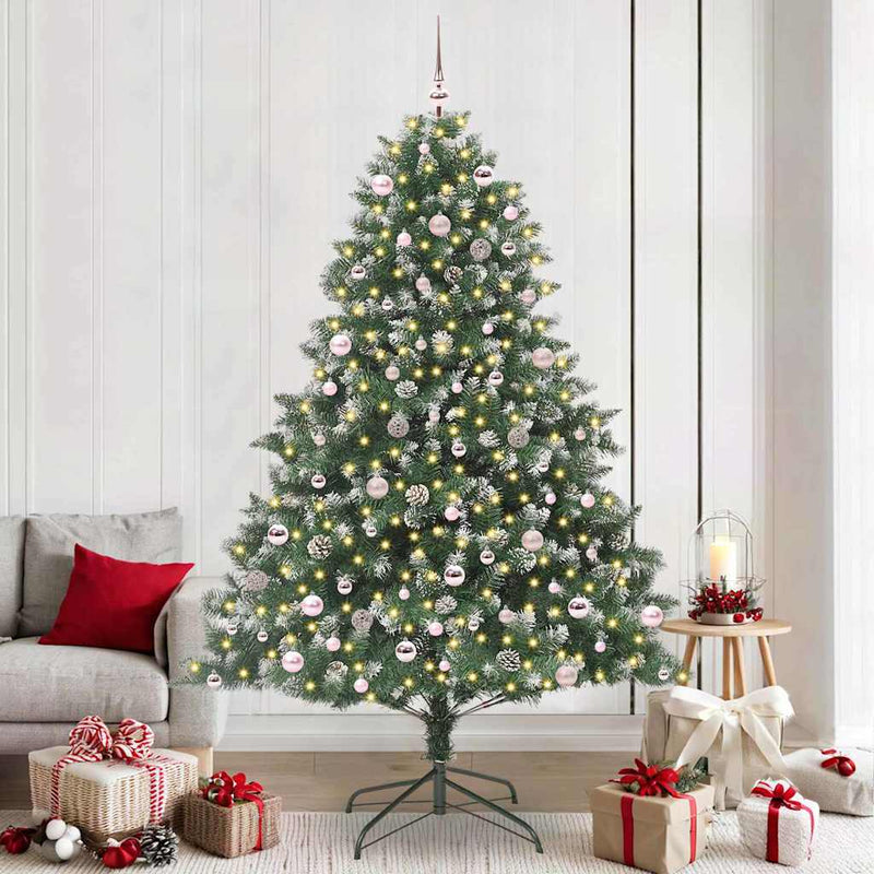 Afbeelding laden in galerijviewer, Vidaxl kunstkerstboom met 300 led groen 240 cm pvc en plastic en staal
