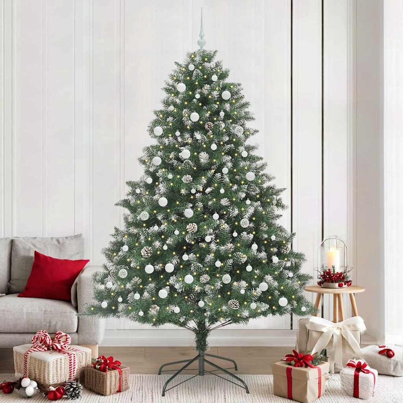 Afbeelding laden in galerijviewer, Vidaxl kunstkerstboom met 300 led groen 240 cm pvc en plastic en staal
