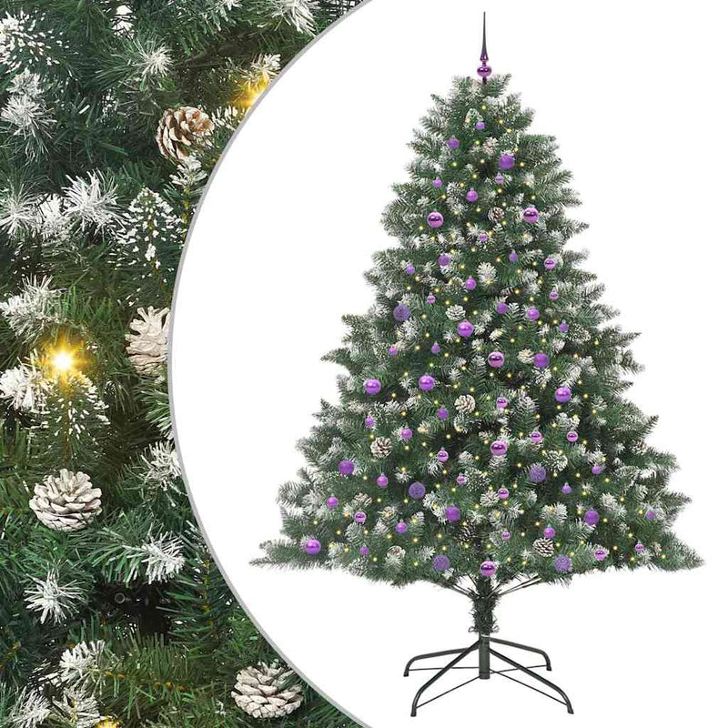 Afbeelding laden in galerijviewer, Vidaxl kunstkerstboom met 300 led groen 240 cm pvc en plastic en staal
