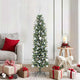 Vidaxl kunstmatige slanke kerstboom met 150 led groen en wit 150 cm