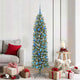 Vidaxl kunstmatige slanke kerstboom met 300 led groen en wit 180 cm