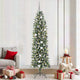 Vidaxl kunstmatige slanke kerstboom met 300 led groen en wit 210 cm