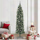 Vidaxl kunstmatige slanke kerstboom met 300 led groen en wit 210 cm