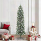 Vidaxl kunstmatige slanke kerstboom met 300 led groen en wit 210 cm