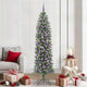 Vidaxl kunstmatige slanke kerstboom met 300 led groen en wit 210 cm