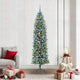 Vidaxl kunstmatige slanke kerstboom met 300 led groen en wit 210 cm