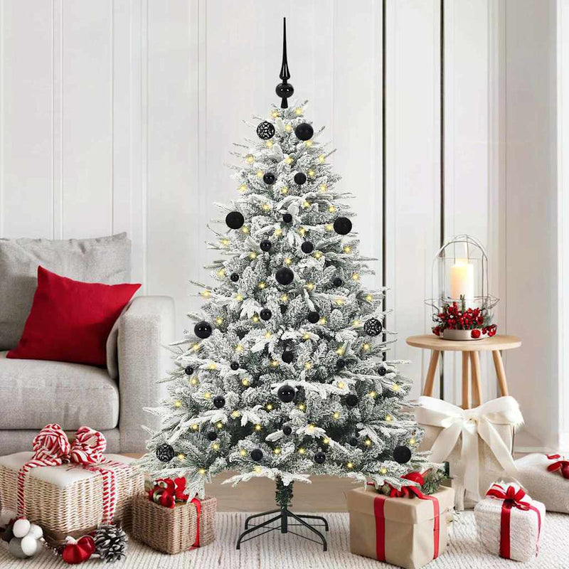Afbeelding laden in galerijviewer, Vidaxl artificial pre-lit kerstboom met ballenset groen 150 cm
