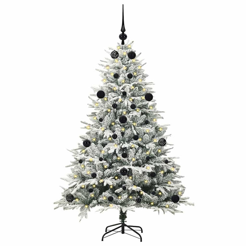 Afbeelding laden in galerijviewer, Vidaxl artificial pre-lit kerstboom met ballenset groen 150 cm
