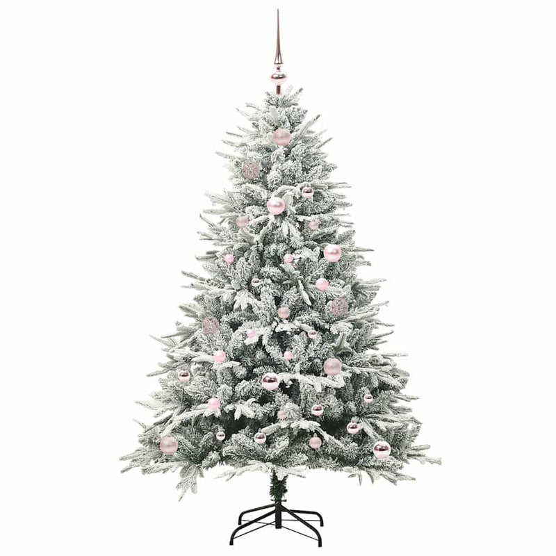 Afbeelding laden in galerijviewer, Vidaxl artificial pre-lit kerstboom met ballenset groen 150 cm

