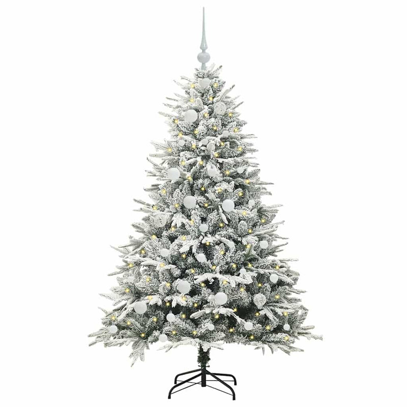 Afbeelding laden in galerijviewer, Vidaxl artificial pre-lit kerstboom met ballenset groen 150 cm
