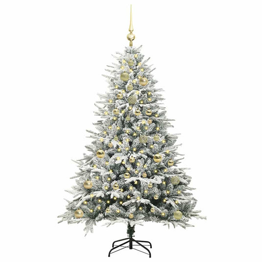 Vidaxl artificial pre-lit kerstboom met ballenset groen 150 cm