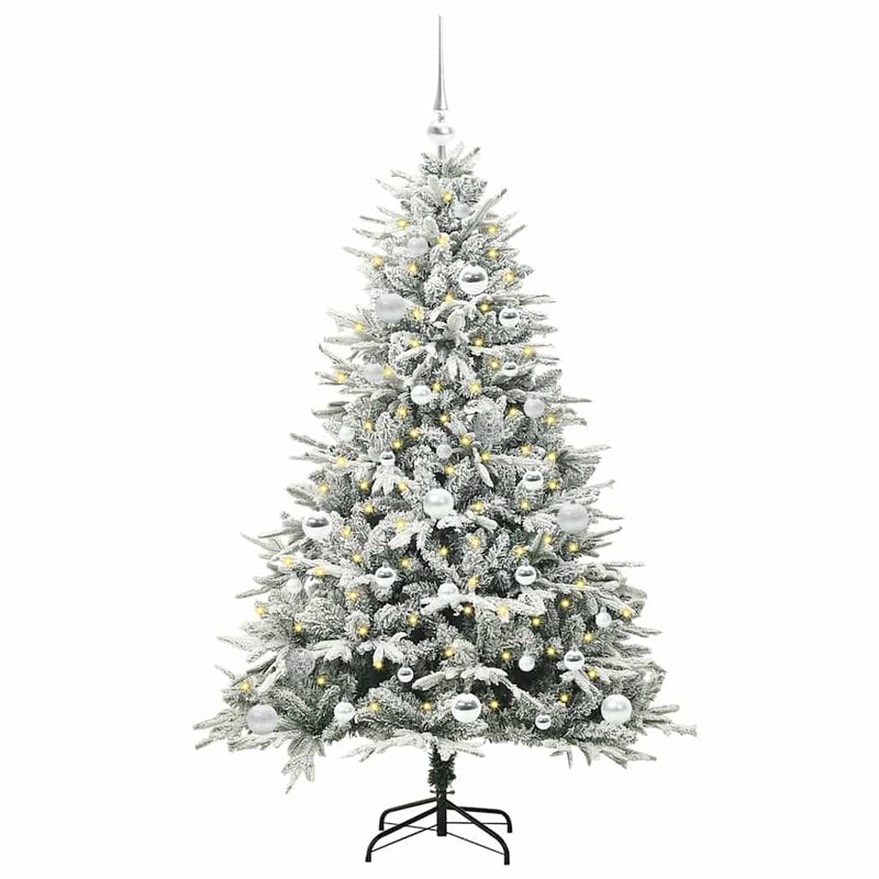 Afbeelding laden in galerijviewer, Vidaxl artificial pre-lit kerstboom met ballenset groen 150 cm
