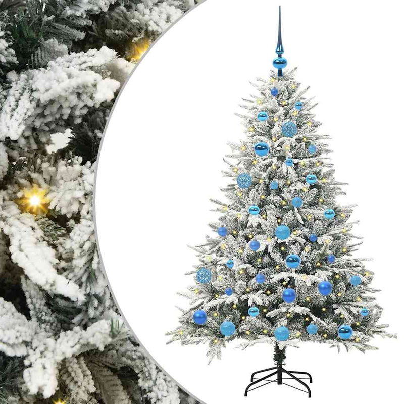 Afbeelding laden in galerijviewer, Vidaxl artificial pre-lit kerstboom met ballenset groen 150 cm
