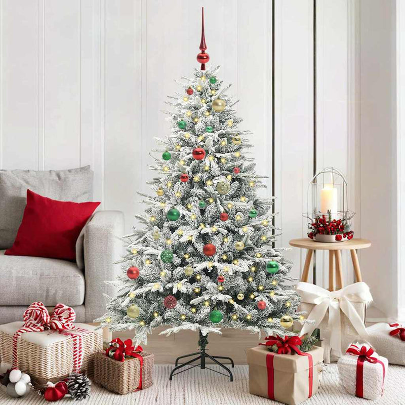 Afbeelding laden in galerijviewer, Vidaxl artificial pre-lit kerstboom met ballenset groen 150 cm
