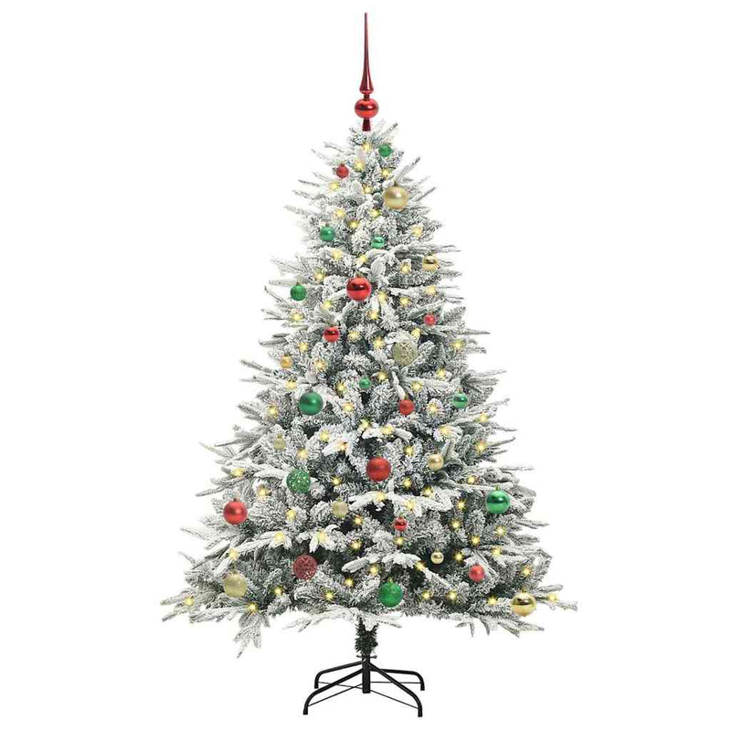 Afbeelding laden in galerijviewer, Vidaxl artificial pre-lit kerstboom met ballenset groen 150 cm
