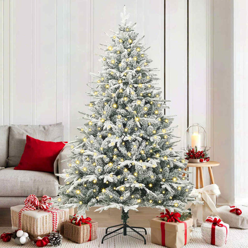 Afbeelding laden in galerijviewer, Vidaxl kunst kerstboom met verlichting groen 180 cm pvc en pe
