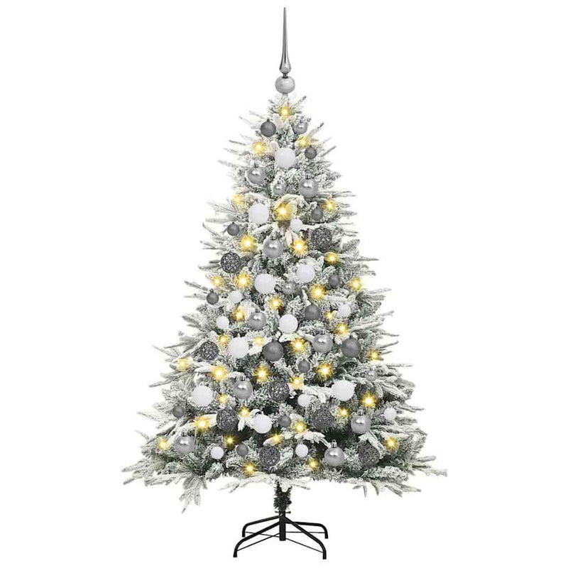 Afbeelding laden in galerijviewer, Vidaxl artificial pre-lit kerstboom met ballenset groen 180 cm

