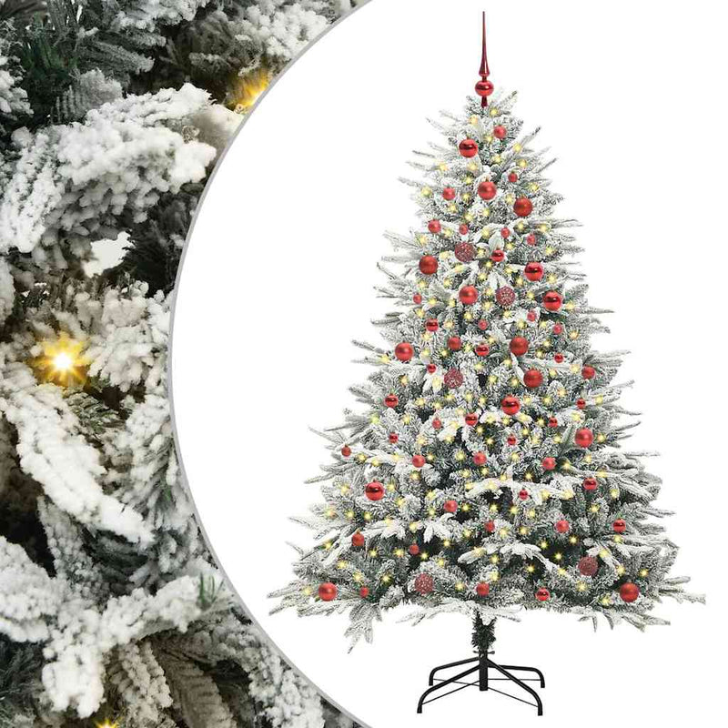 Afbeelding laden in galerijviewer, Vidaxl artificial pre-lit kerstboom met ballenset groen 180 cm
