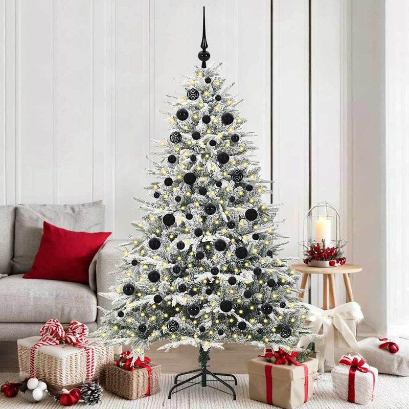 Afbeelding laden in galerijviewer, Vidaxl artificial pre-lit kerstboom met ballenset groen 180 cm
