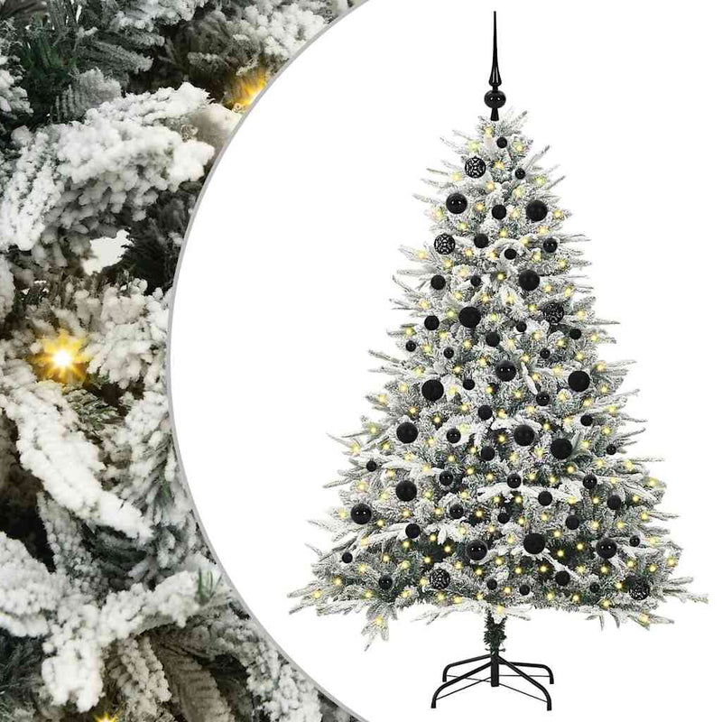 Afbeelding laden in galerijviewer, Vidaxl artificial pre-lit kerstboom met ballenset groen 180 cm
